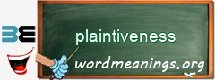 WordMeaning blackboard for plaintiveness